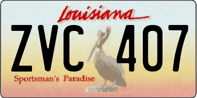 LA license plate ZVC407