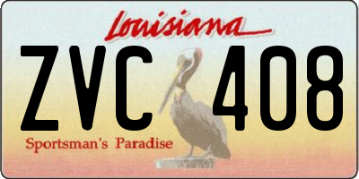 LA license plate ZVC408