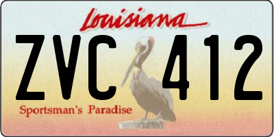 LA license plate ZVC412