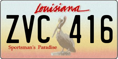 LA license plate ZVC416