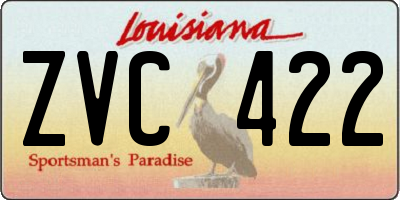 LA license plate ZVC422