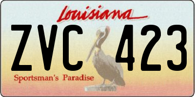 LA license plate ZVC423