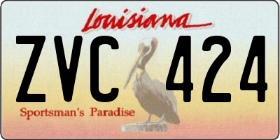 LA license plate ZVC424