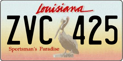 LA license plate ZVC425