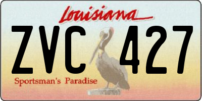 LA license plate ZVC427