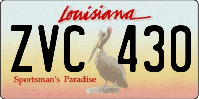 LA license plate ZVC430