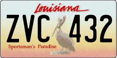 LA license plate ZVC432