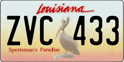 LA license plate ZVC433