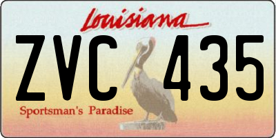 LA license plate ZVC435
