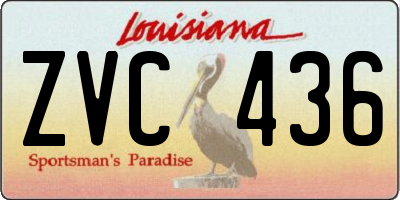 LA license plate ZVC436