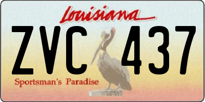 LA license plate ZVC437