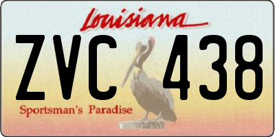 LA license plate ZVC438