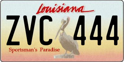 LA license plate ZVC444