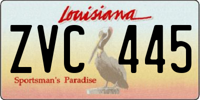 LA license plate ZVC445