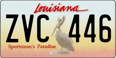 LA license plate ZVC446