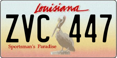 LA license plate ZVC447