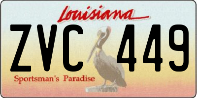 LA license plate ZVC449