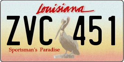 LA license plate ZVC451