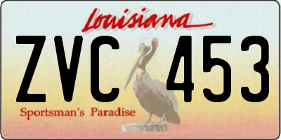 LA license plate ZVC453