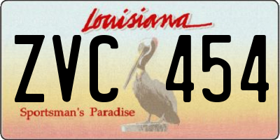 LA license plate ZVC454