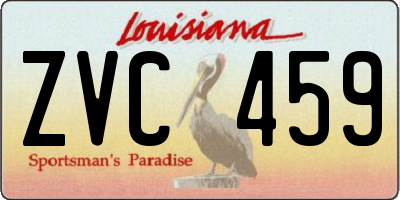 LA license plate ZVC459
