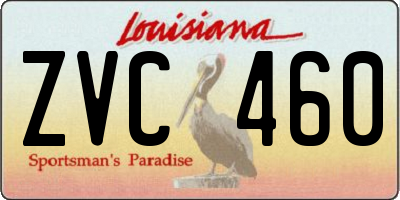 LA license plate ZVC460