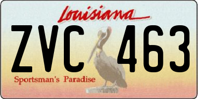 LA license plate ZVC463