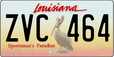 LA license plate ZVC464