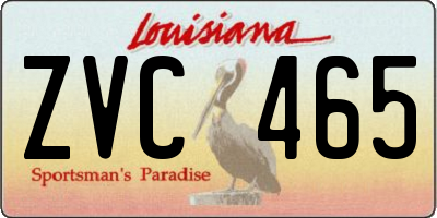 LA license plate ZVC465