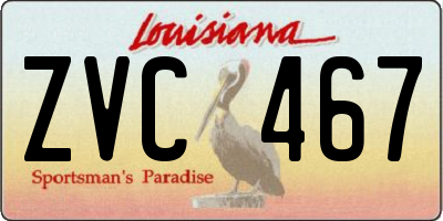 LA license plate ZVC467