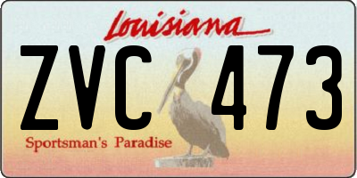 LA license plate ZVC473