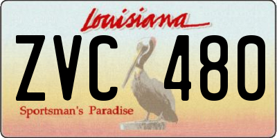 LA license plate ZVC480