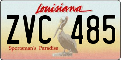 LA license plate ZVC485