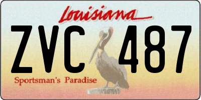 LA license plate ZVC487