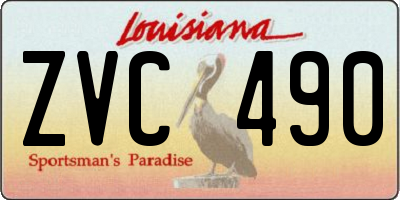 LA license plate ZVC490