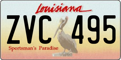 LA license plate ZVC495