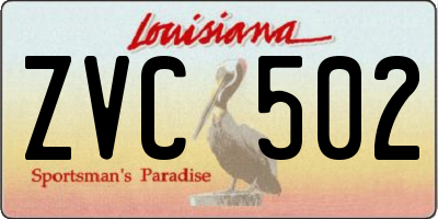 LA license plate ZVC502