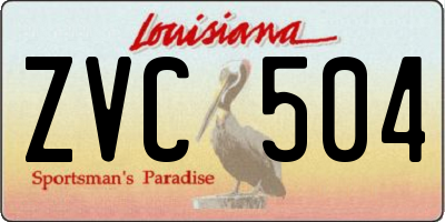 LA license plate ZVC504