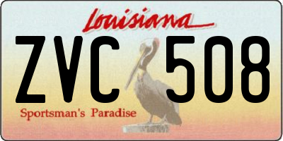 LA license plate ZVC508