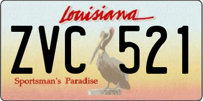 LA license plate ZVC521