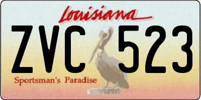 LA license plate ZVC523