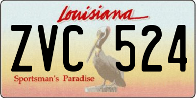 LA license plate ZVC524