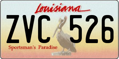 LA license plate ZVC526