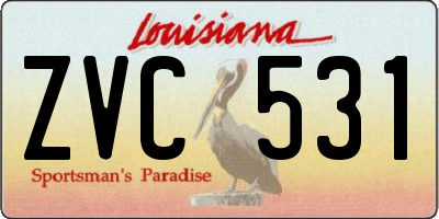 LA license plate ZVC531