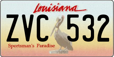 LA license plate ZVC532