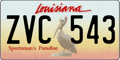 LA license plate ZVC543