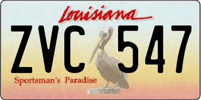 LA license plate ZVC547