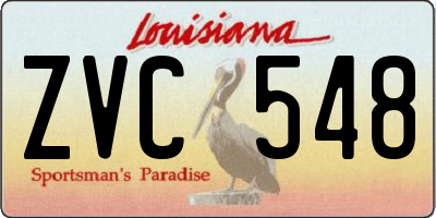 LA license plate ZVC548