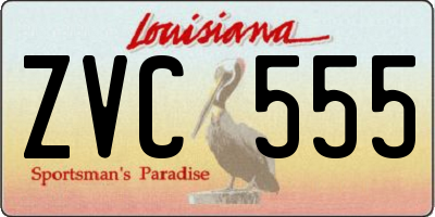 LA license plate ZVC555