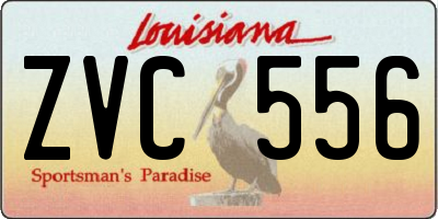 LA license plate ZVC556